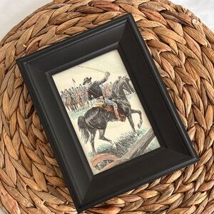 Black Framed Historical Art Print General Sherman Civil War union horseback